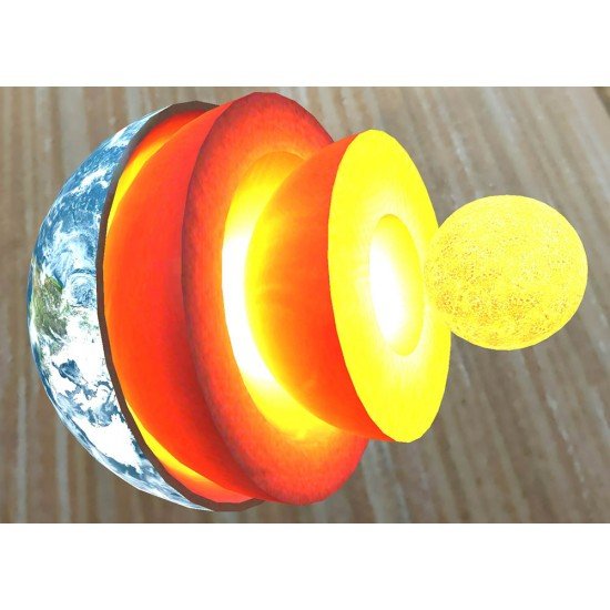 地球儀GLOBE AR發光地球儀互動款 約32cm 木質底座 高清學習版 USB充電 (英文版)