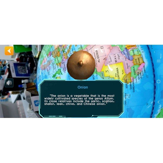 智能地球儀AR GLOBE 互動款發光地球儀 約23cm (圓型弧邊銀色底座) USB充電 (英文版)