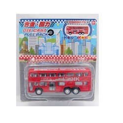 Die Cast Pull Back Car - red double decker bus