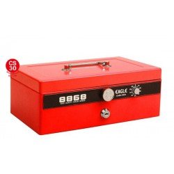 Eagle 8868L 大型錢箱-紅色 (雙重保安有密碼和鎖匙手提夾萬-小金庫) 