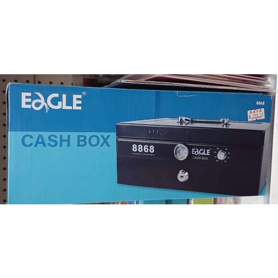 Eagle 8868 BIG CASH BOX With KEY AND LOCK  (BLACK)