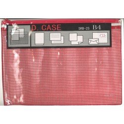 SRB-25 網格雙拉鍊袋 B4 (紅色網格收納袋) D.Case