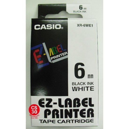 Casio labeling tape 6mm (Black ink white)