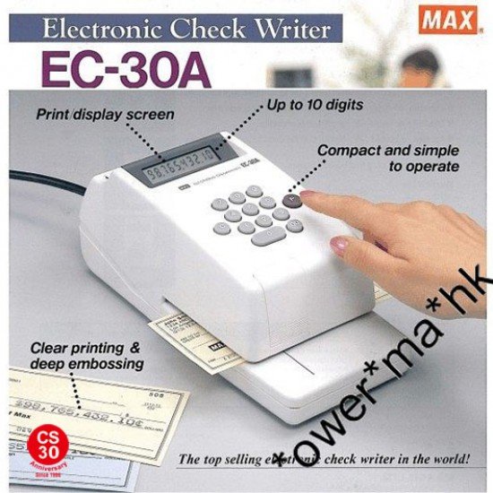 Max EC-30A 10 Digit Electronic Print Check Writer White for sale online 
