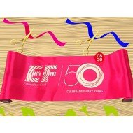 Silk screen opening ribbon -pink color background